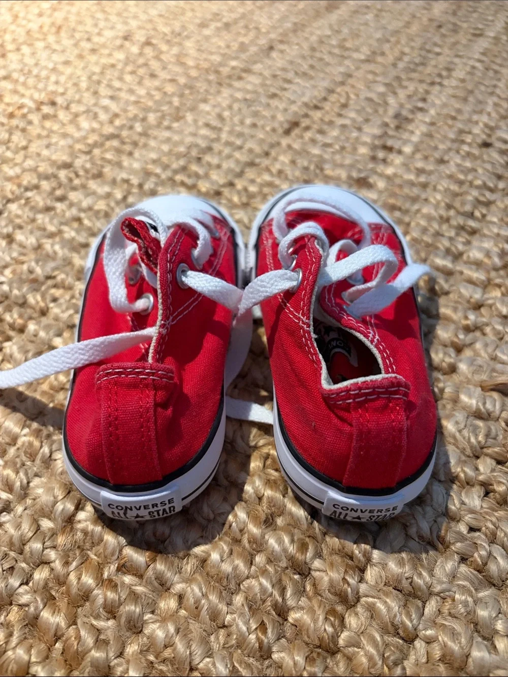 Converse Kids Red Low-Top Canvas Sneakers with White Accents
